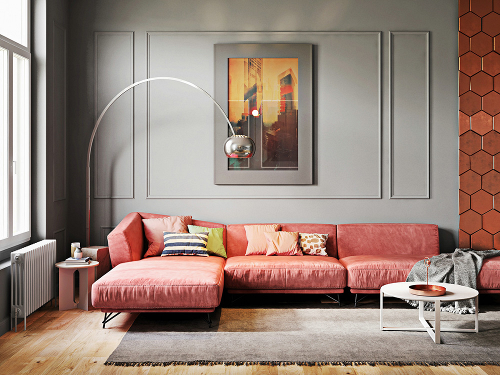 北欧风格高级灰搭配纯色系