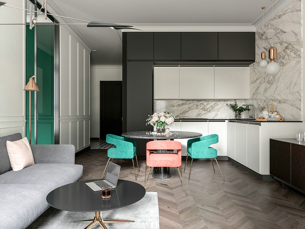 北欧风格高级灰搭配纯色系