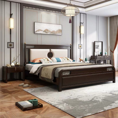 現(xiàn)代簡約新中式全實(shí)木雙人床