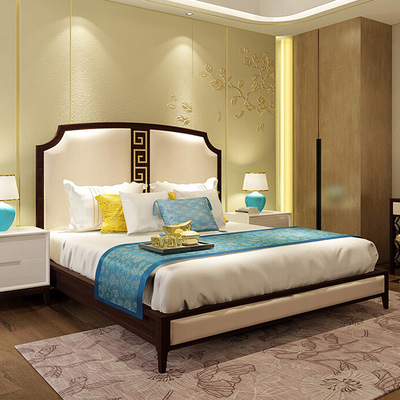 新中式實木禪意雙人床