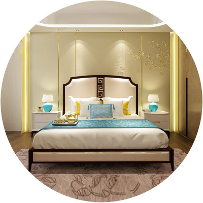 新中式實木禪意雙人床