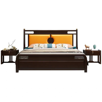 現(xiàn)代簡約新中式全實(shí)木雙人床