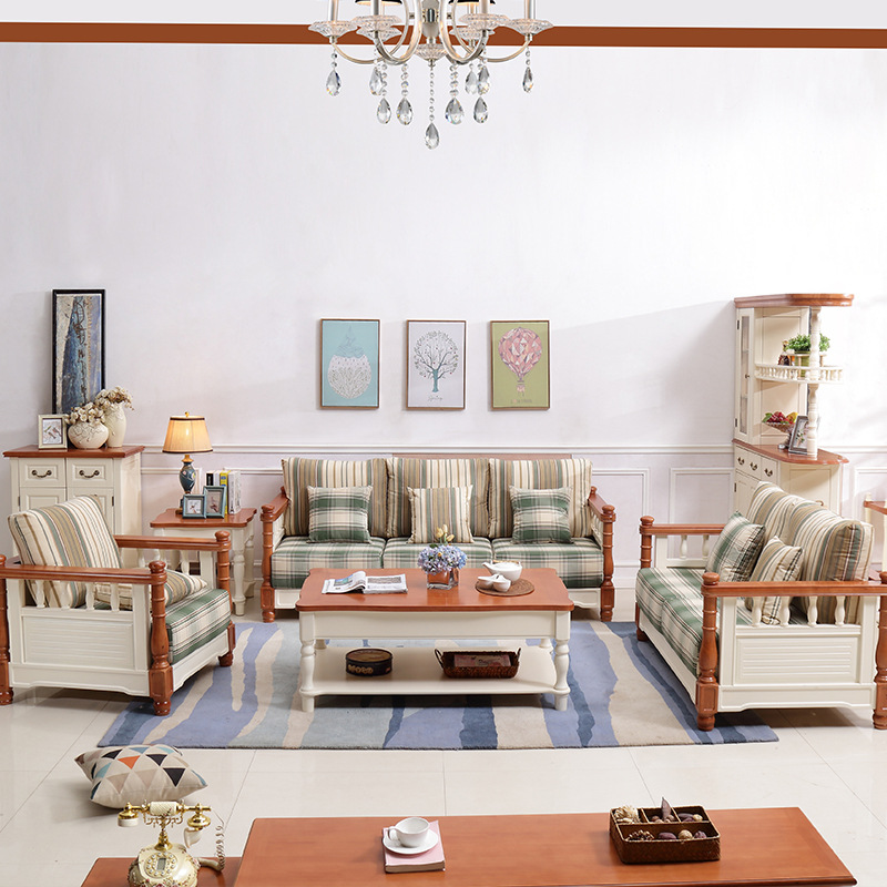 地中海全實木客廳沙發(fā)懶人沙發(fā)