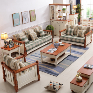 地中海全實(shí)木客廳沙發(fā)懶人沙發(fā)