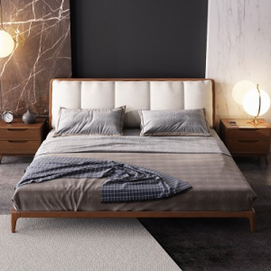 輕奢北歐實(shí)木床